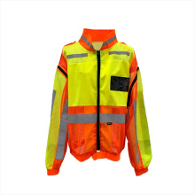 High visibility yellow security safety reflective jacket